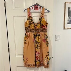 Forever 21 Floral Midi Dress - Yellow and Pink